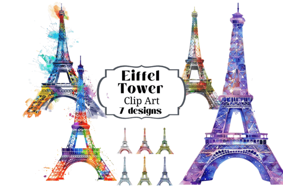 7 Eiffel Tower Paris France Watercolor: A Creative Font