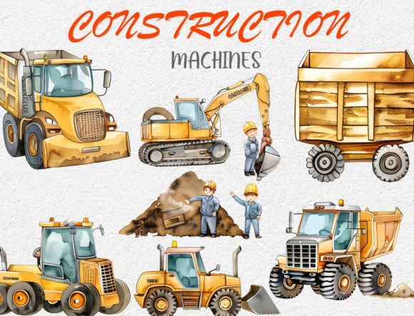 Dynamic Construction Watercolor Clipart