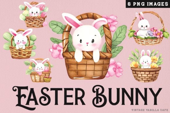 Easter Bunny Watercolor Illustrations
