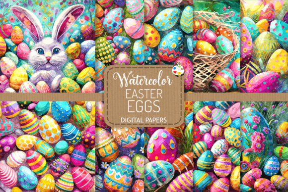 Easter Eggs - Cute Watercolor Papers: A Playful Typeface for Creative Projects