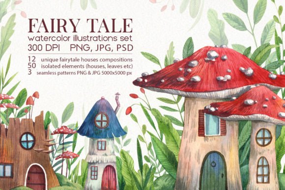 Fairytale Watercolor Illustrations PNG