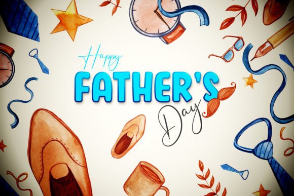 Father's Day Watercolor Elements: A Fresh Take on Design