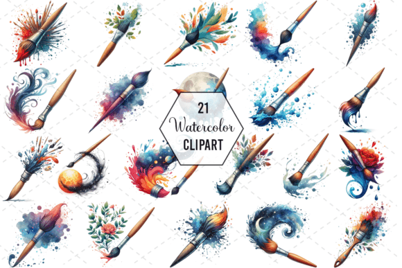 MagicBrush Watercolor Clipart Bundle
