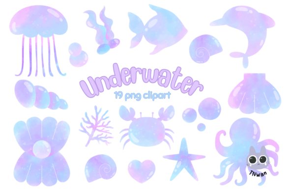 Ocean Sea Animals Watercolor Png Clipart for Real Creative Projects