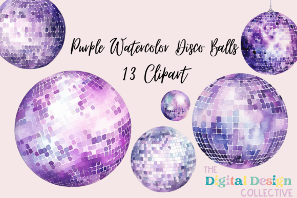 Purple Watercolor Disco Balls: A Playful Typeface for Brands