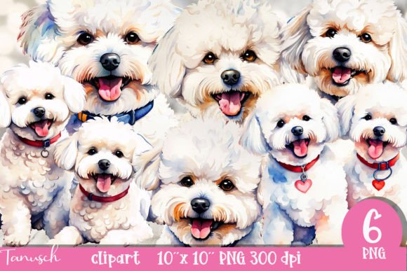 The Charm of Watercolor Bichon Frise Clipart in Modern Design