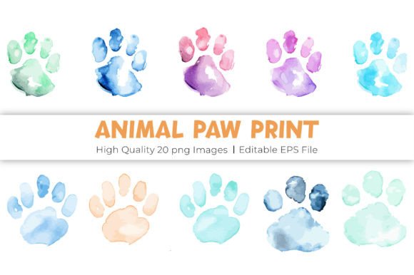 Watercolor Animal Paw Print: A Playful Display Font with Wild Personality
