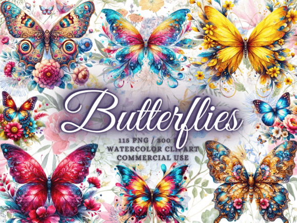 Watercolor Butterflies Clipart: Design & Branding Guide