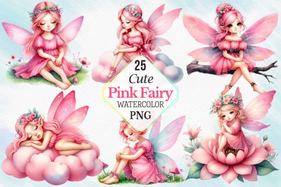 Watercolor Cute Pink Fairy Clipart: A Designer's Toolkit
