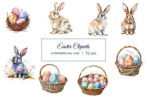 Watercolor Easter Clipart: A Fresh Palette for Seasonal Design