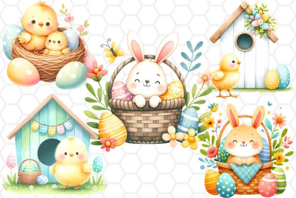 Watercolor Easter Clipart for Last-Minute Projects