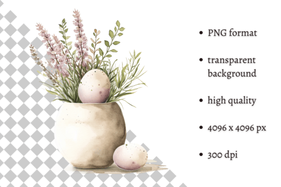 Watercolor Easter Illustration PNG
