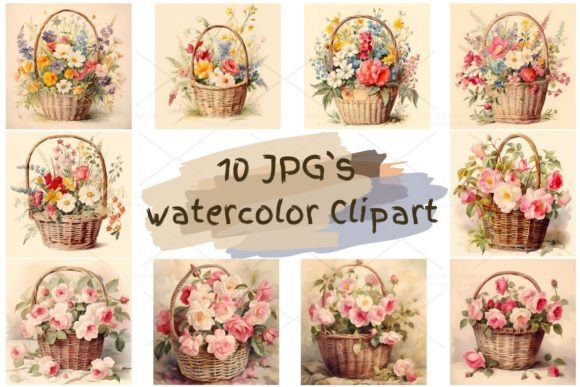 Watercolor Floral Clipart for Modern Design