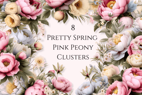 Watercolor Flower Clipart Pink Peony for Creatives