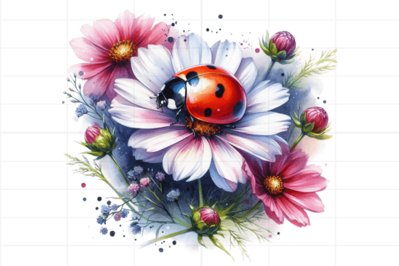 Watercolor Ladybug Clipart