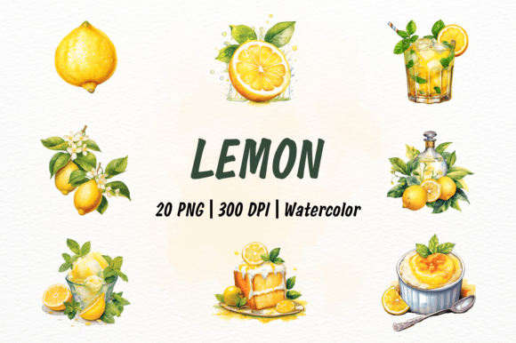 Watercolor Lemon Clipart