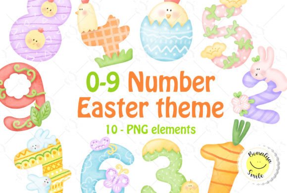 Watercolor Number Easter Cute Theme for Playful Branding