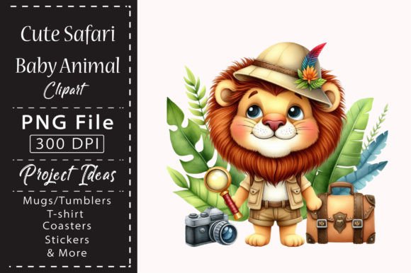 Watercolor Safari Animal Clipart
