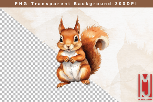 Watercolor Squirrel Clipart