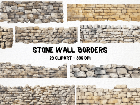 Watercolor Stone Wall Borders: A Typeface with Texture and Character