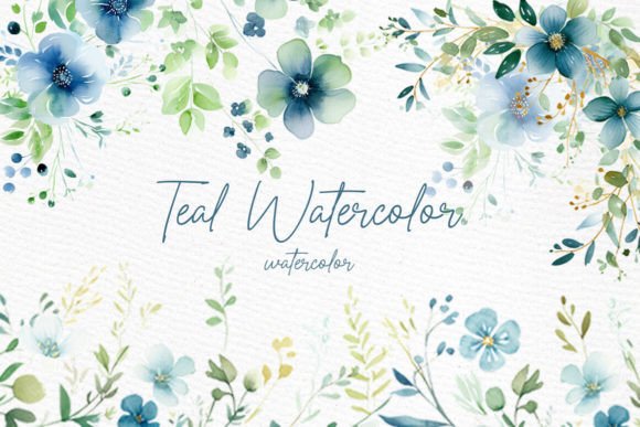 Watercolor Teal Flowers Clipart: A Designer's Guide