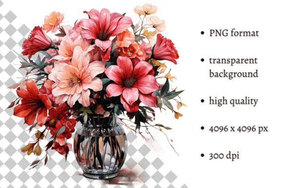Watercolor Vase of Flowers Illustration for Branding