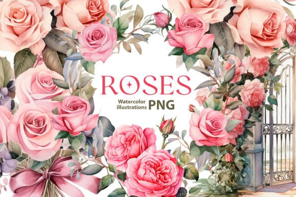 Watercolor Vintage Roses Cliparts for Timeless Design