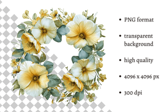Watercolor Yellow Spring Flowers Wreath: A Designer's Guide to Using Floral Artwork in Branding and Editorial Projects
