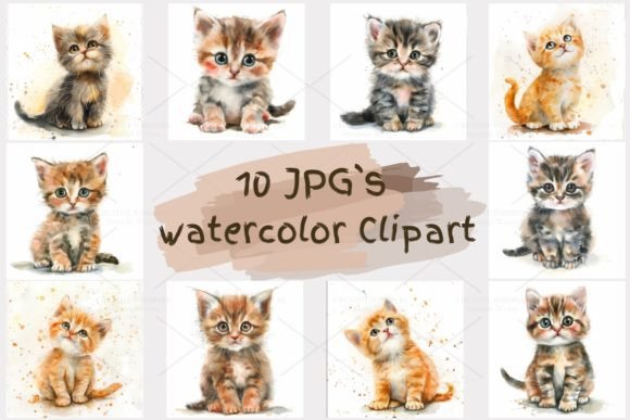Whimsical Watercolor Kittens for Modern Design